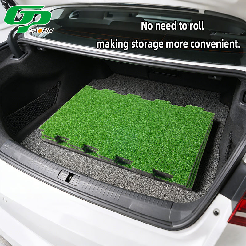 GP Interlocking 3-Piece Golf Practice Mat Heavy Duty PP Grass Non-Slip Pad Easy Storage for Home Garden Simulator Training5