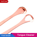 3pcs Stainless steel tongue cleaner two colors metal tongue scraper dental tool oral cleaning for remove stain to fresher breath