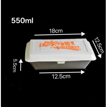 550ml Orange Disposable Clamshell Paper Lunch Box
