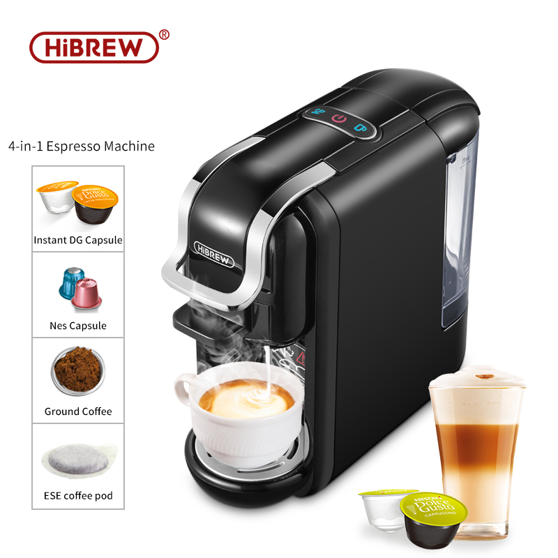 HiBREW 19Bar 4in1 Multiple Capsule Expresso Coffee Machine DolceGusto Milk Capsule Nespresso ESEpod Ground Coffee CompatibleH2