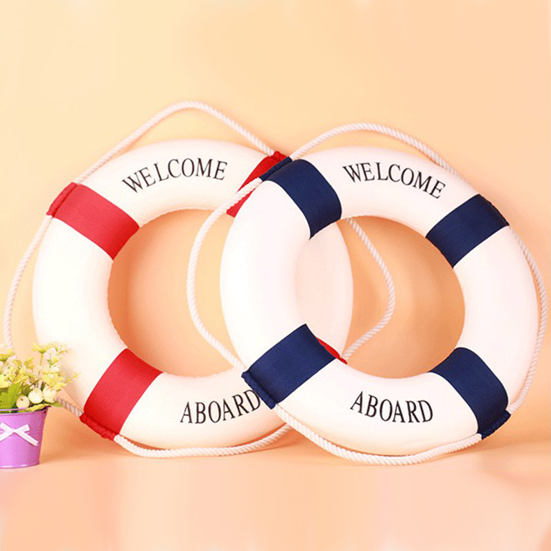 Nautical Style Welcome Decorative Life Buoy Home Decoration Accessories Marine Beach Wall Boat Decor