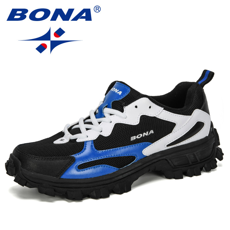 BONA 2019 New Designer Outdoor Men Cow Split Hiking Shoes Men Sport Shoes Trainers Shoes For Men Training Jogging Sneakers Shoes