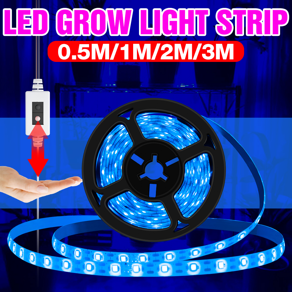USB 5V Grow Light LED Full Spectrum Flower Seed Lamp LED Plant Lights Tape 0.5m 1m 2m 3m LED Waterproof Phyto Seedling Fito Lamp