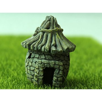 1pcs Miniature Garden Fairy Ornament Flower Pot Plant Pot Home Decor Stone House Grey Garden Pots & Planters Basket Liners