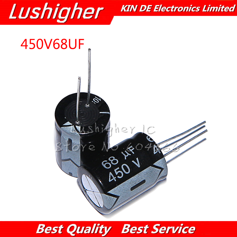 5PCS 450V68UF 18*25mm 68UF 450V 18x25 mm Aluminum Electrolytic Capacitor DIP