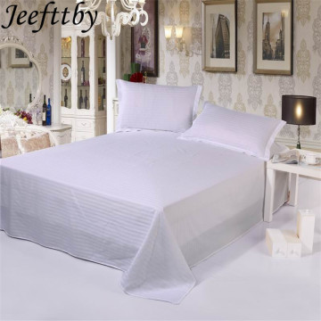 Jeefttby Luxury Hotel 100% Satin Cotton Bedding 1pcs Sheets Upscale Pure White Flat Sheets Full Size King Size Cotton Bed Sheets