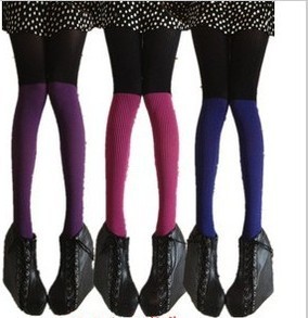 5pcs/lot New No Box Japanese Fashion Style Thin 120d Seamless Striped Patchwork Velvet Pantyhose Women's Clothing Hosiery Tights