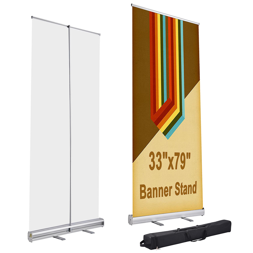 Yescom 33" x 79" Aluminum Retractable Roll Up Banner Stand Trade Show Display Promotion Sign Holder with Carry Bag