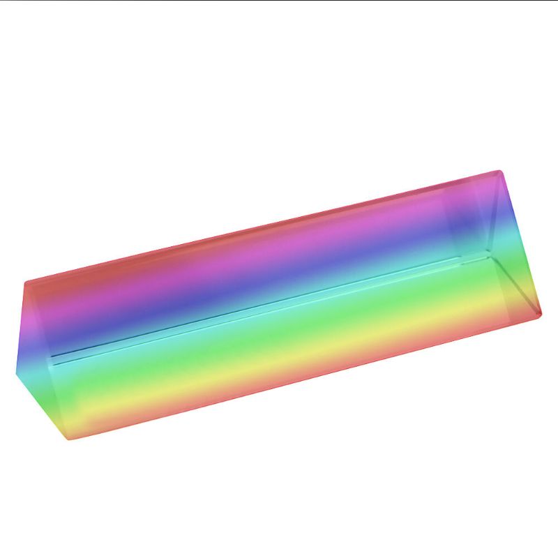 10cm 4" Optical Glass Triple Triangular Prism Physics Teaching Light Spectrum
