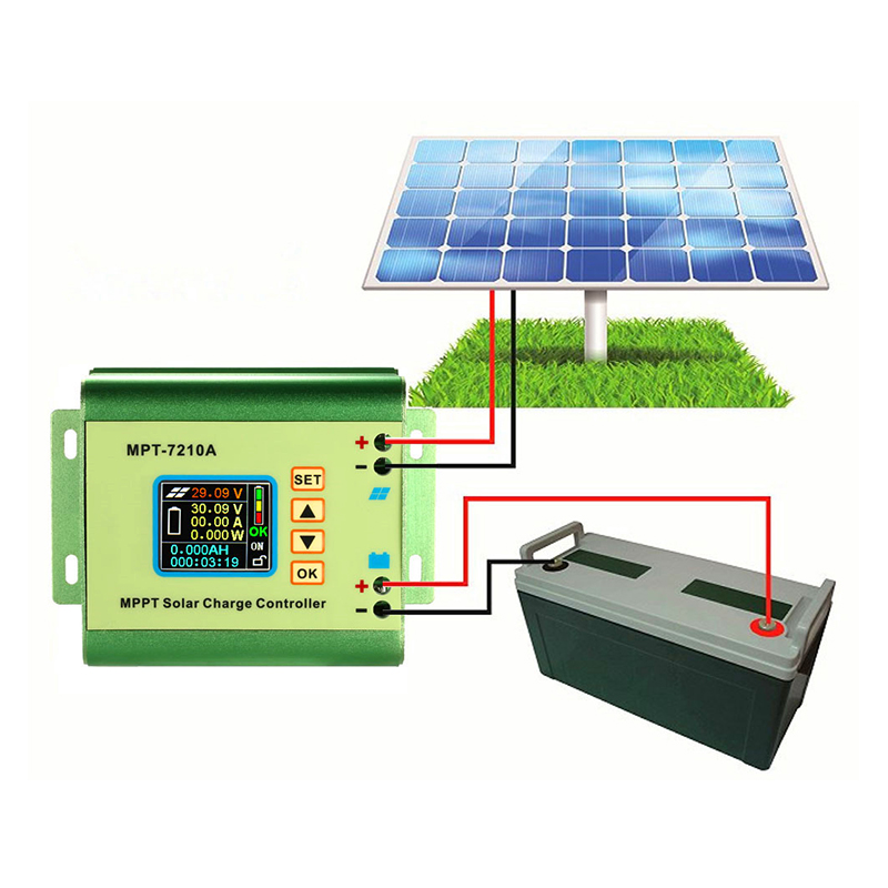 MPT-7210A LCD MPPT Solar Panel Charge Controller Aluminum Alloy for Lithium Battery output 600W 24V 36V 48V 60V 72V battery pack