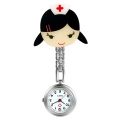 LANCARDO Women Nurse Watches 3D Cartoon Girls Ladys Watch Doctor Medical Pocket Hang Clip Watches Stianless Steel Clock