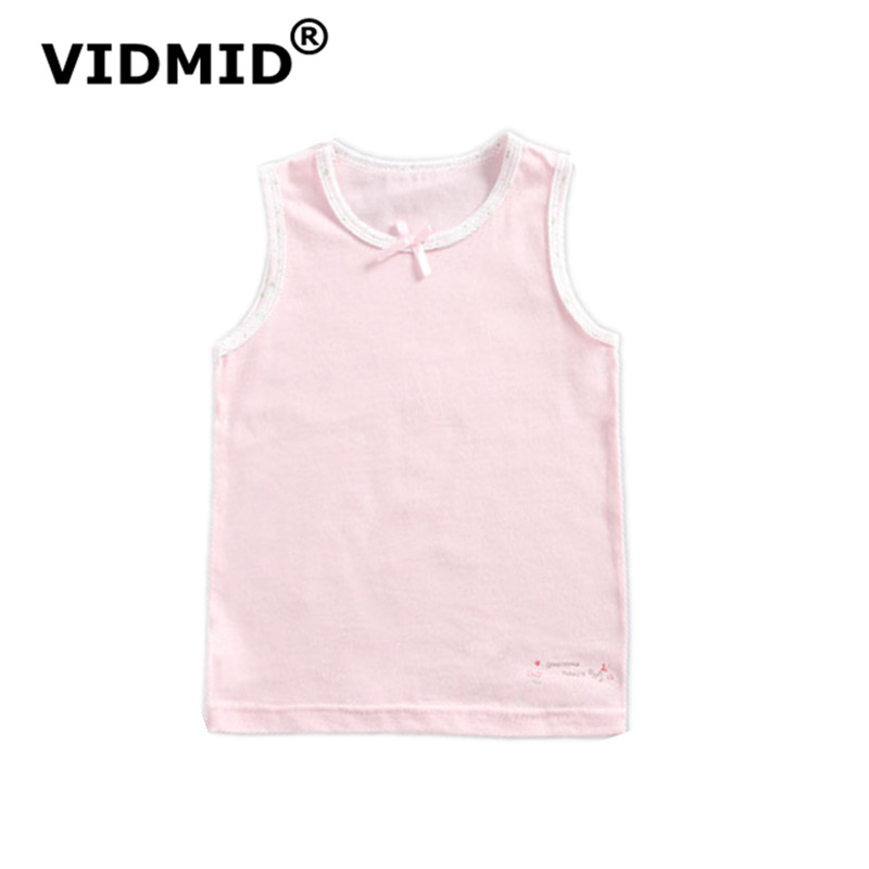 VIDMID baby girls sleeveless tanks vests kids cotton lace flowers clothes baby girls children's clothing tops tees shirt 4095 04