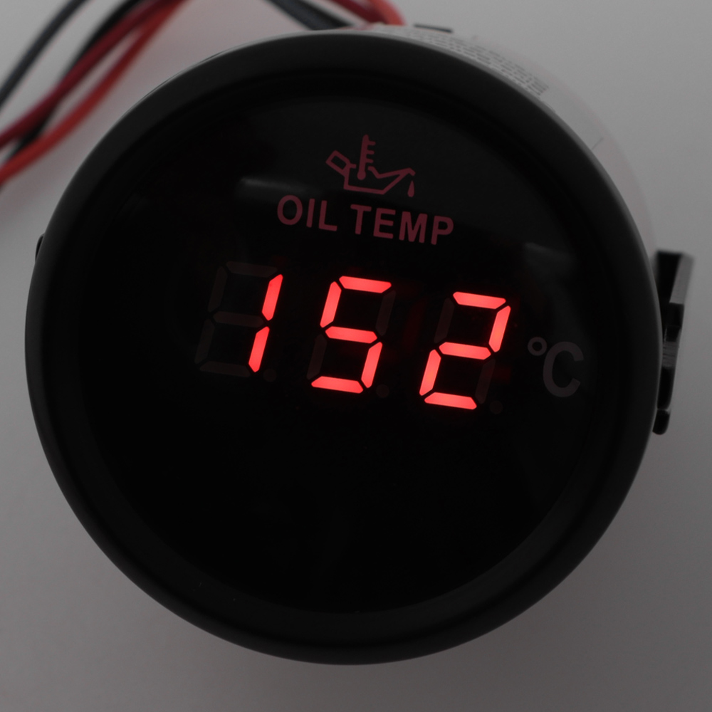 Universal 52mm Digital Oil Temp Gauge 50-150 Celsius Oil Temp Meter With Red Backlight For Car Boat 9-32V