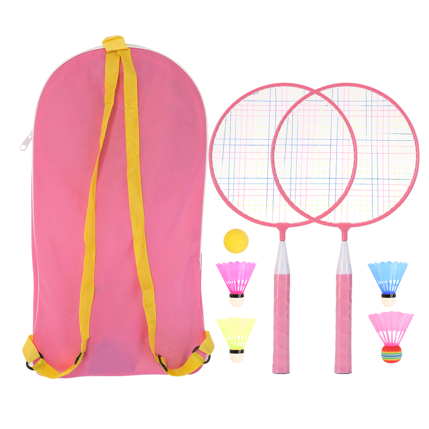 2pcs Child Professional Badminton Rackets Set Family Double Badminton Racquet iron alloy Lightest Playing Badminton With Bag