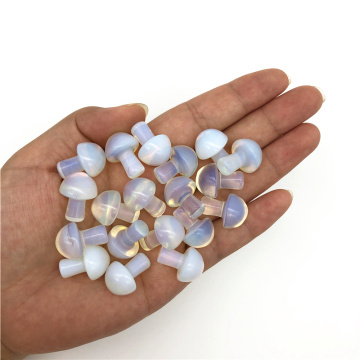 Beautiful 1/2Pcs Opal Mushroom Shaped Polished Stone Decor Healing Gift Decorative Quartz Crystals