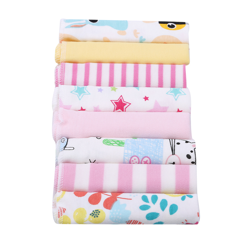New 8 Pcs/Set Cartoon Cotton Baby Infant Newborn Towel Washcloth Bathing Feeding Wipe Baby Handkerchief Face Small Towels Gift
