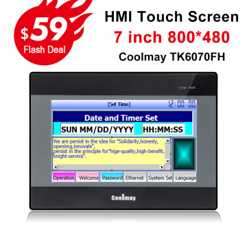 Coolmay TK6070FH HMI Touch Screen 7 inch 800*480 touch panel new Human Machine Interface 8 axis cnc hmi plc controller