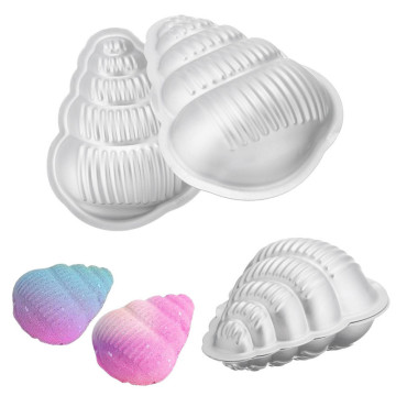 1Pair/set Conch Shape Aluminum Bath Bomb Mold Set Crafting Metal Bath Bomb Mold Aluminum Fizzy DIY Pan Washing Mold Bath Tools