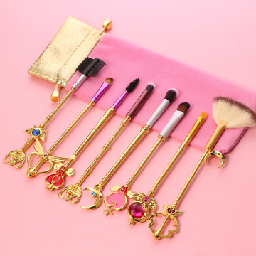 Hot Makeup Brushes Set Sailor Moon Cosmetic Pincel Maquiagem Beauty Tools Kit Eye Liner Shader Eyebrow Soft Synthetic Hair