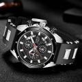 2020 LIGE Sport Chronograph Men's Watch Leather Band Wristwatch Big Dial Quartz Watches with Luminous Pointers Relogio Masculino