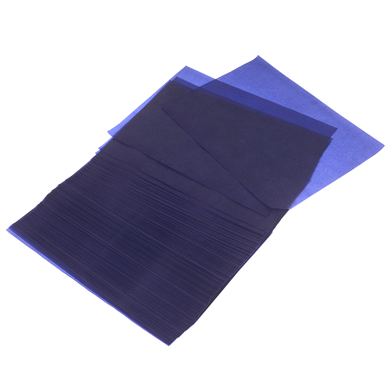 100Pcs blue A4 Copy Carbon Paper Painting Tracing Paper reusable legible tracing painting accessories School Office Supplies hot