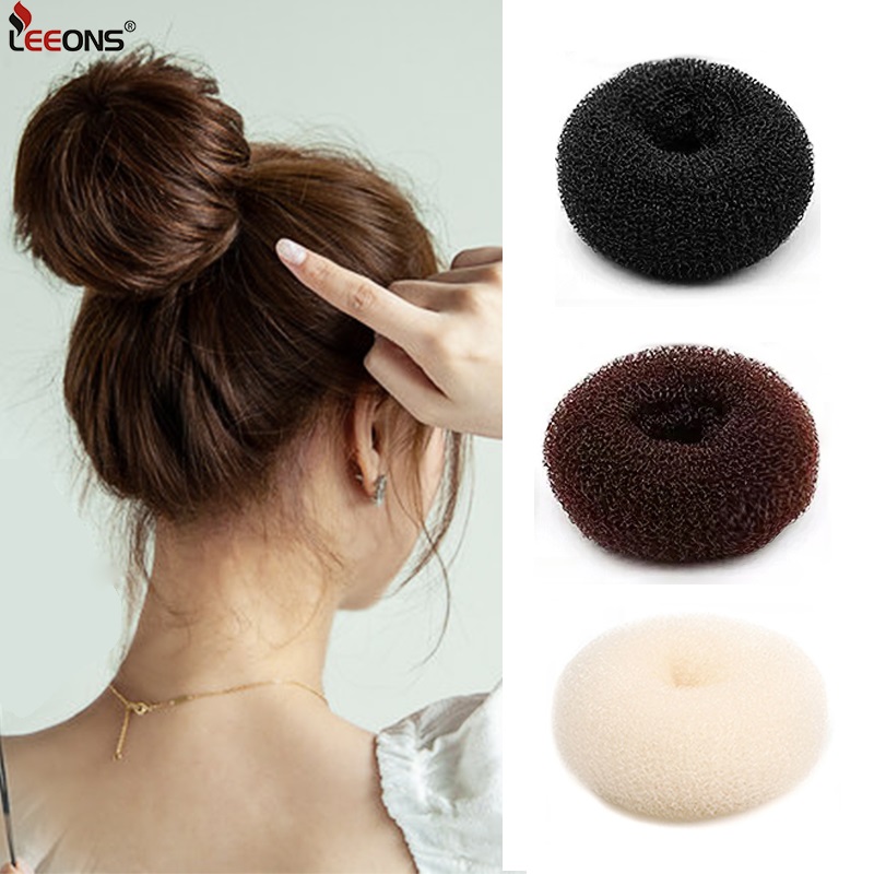 Leeons S/M/L Hair Donut Bun Maker Hair Bun Accessories Hair Tools Styling Diy Magic Bun Maker French Braid Hair Tool 3 Colors