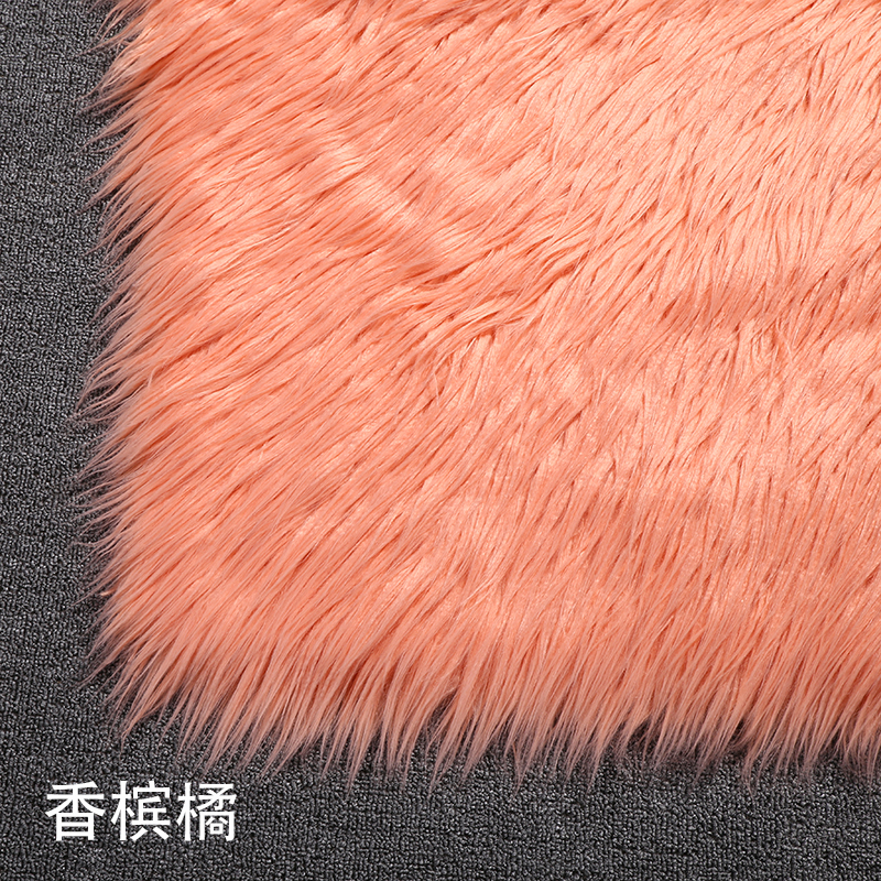 Pink White Orange Purple Grey Khaki 7cm Long Plush Fake Wool Fur Fabric For Coat Vest Stage Cosplay DIY Newborn Photographic