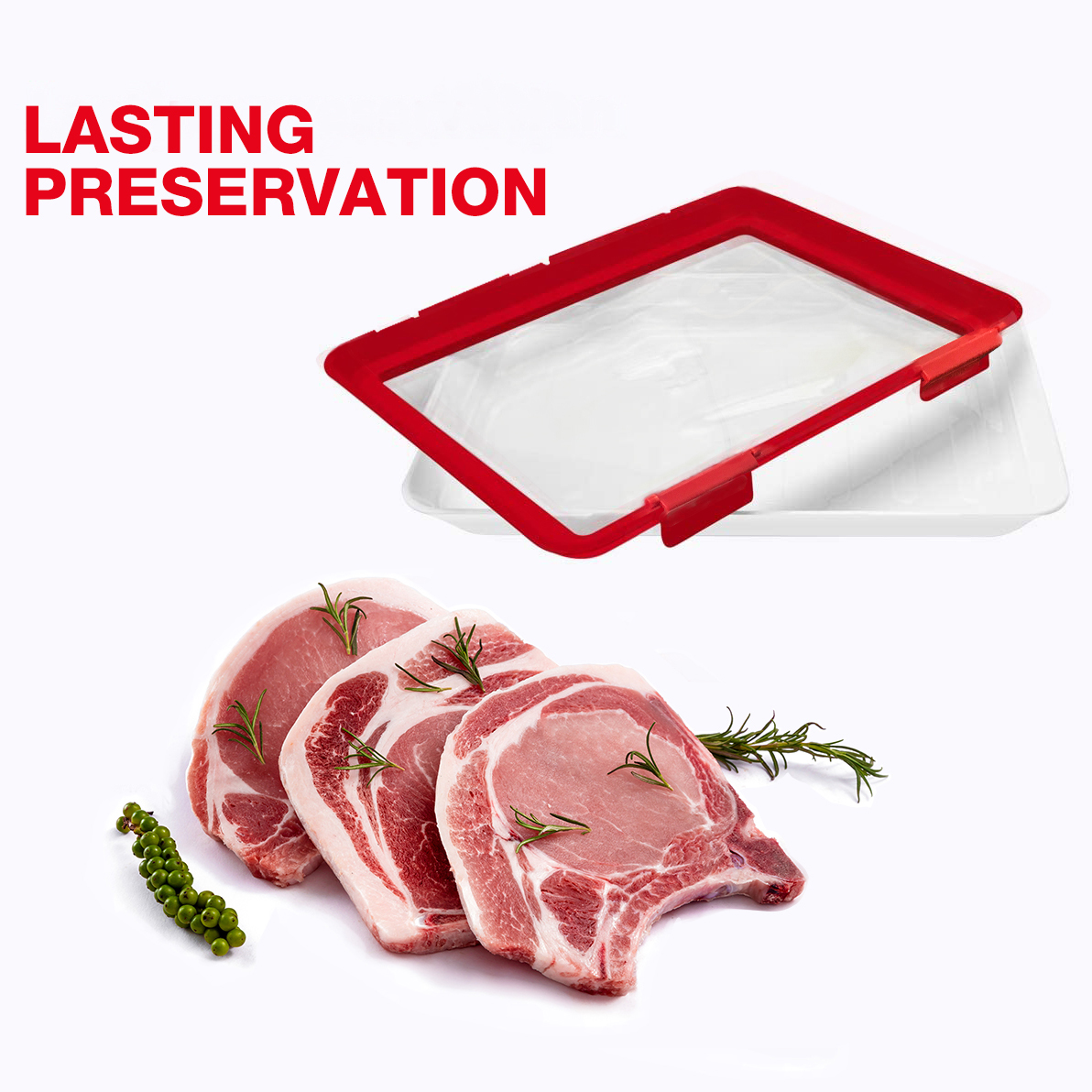 7PCS Clever Tray Creative Food Preservation Tray Plastic Kitchen Food Storage Tray Food Fresh Organizer Reusable Serving Trays