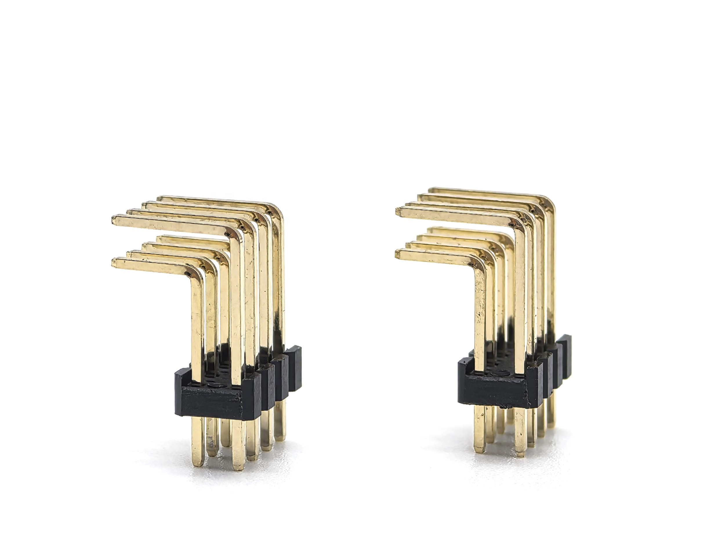 2.54mm Pitch Pin header Connector  Dual Row Right Angle SQ0.64mm H2.5mm 2*4P