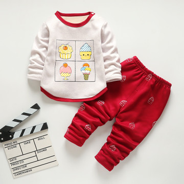 Baby Kids Pajamas Sets Boys Sleepwear Suit Autumn Winter Warm Girls Long Sleeve Pijamas Tops+Pants 2pcs Children Clothing