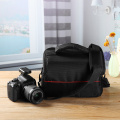 For DSLR SLR Camera Waterproof Shockproof Nylon Zipper Shoulder Bag Carry Case Handbag Hand Carry Two Inside Pockets Soft Handle