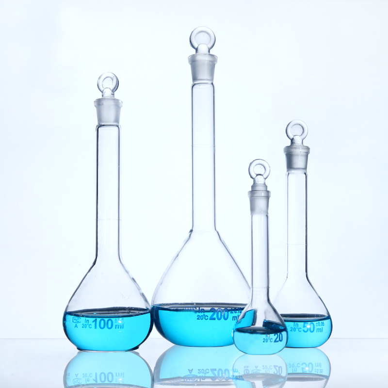 2 pieces/pack Transparent/Brown Glass Volumetric Flask Laboratory Equipment