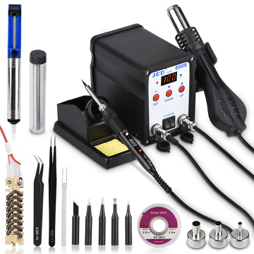 JCD 2 IN 1 750W soldering station 220V soldering iron with hot air gun Welding Rework LCD Digital SMD BGA solder station 8908