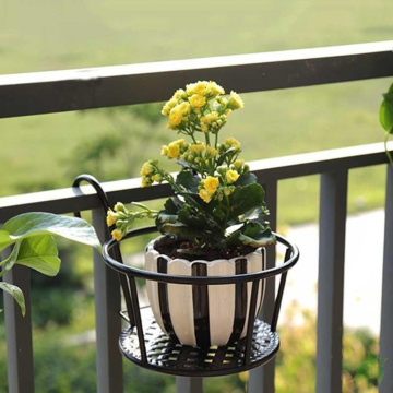 Flower Pot Stand Rack Metal Potting Bracket Plant Bracket Iron Fence Suspensible Anti-Rust Durable Steel Structure Bracket