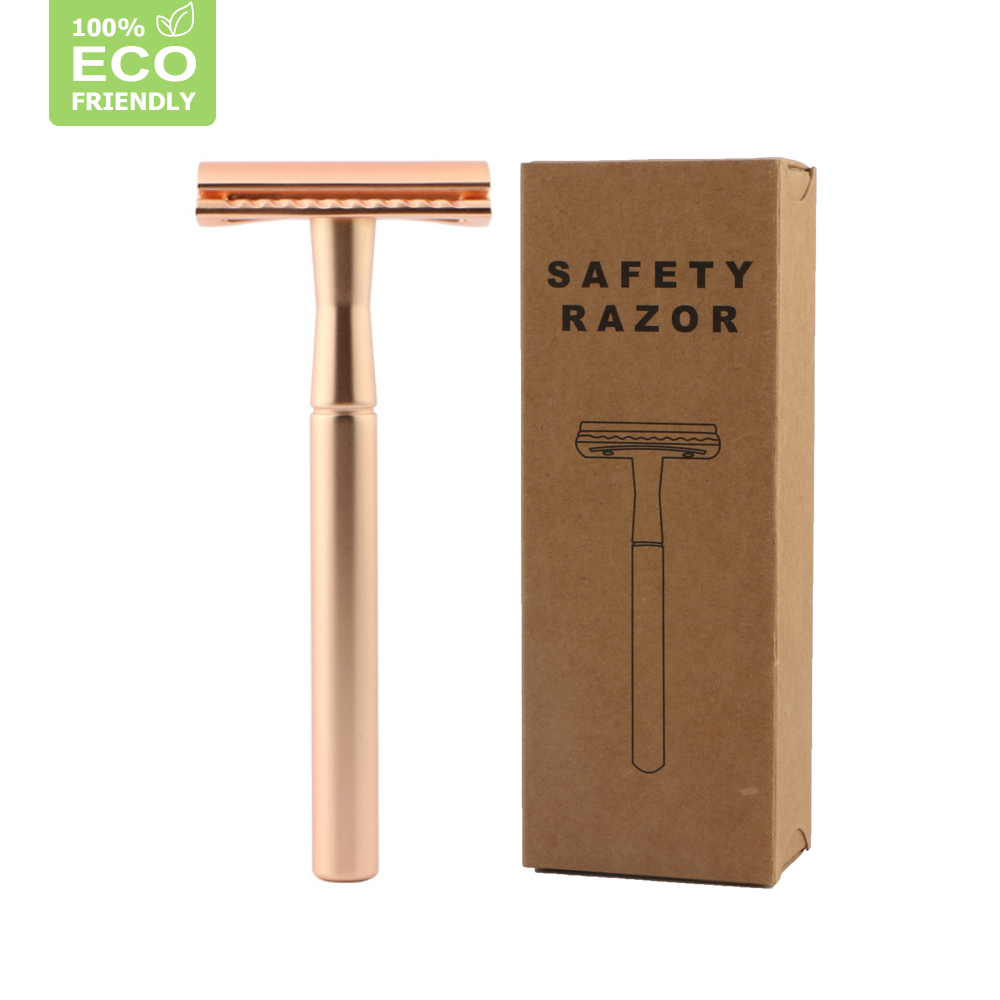 HAWARD Razor Golden Double Edge Safety Razor For Women Classic Manual Shaving Razor Eco Friendly Packaging 20 Shaving Blade