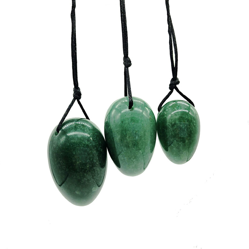 Natural Yoni Egg Set Jade Eggs Women Kegel Exerciser Vaginal Muscles Tightening Kegel Sphere With Holes On The Thick Side