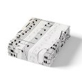 Music Staff Print Comforter Cover Teens Youngs White Base Black Painting Duvet Sets Twin Breathable Warmly