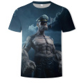 Cartoon anime Popeye 3D printing fashion men's and women's short-sleeved T-shirt soft material outdoor casual loose men's T-shir