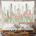 Nordic style tropical cactus wall hanging fresh style Flamingo wall hanging Tapestry Hanging Home Decorations plant Tapestries