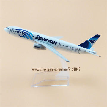 Alloy Metal EGYPT Air B777 Airlines Airplane Model EGYPTAIR Boeing 777 Airways Plane Model Stand Aircraft for Kids Gifts 16cm