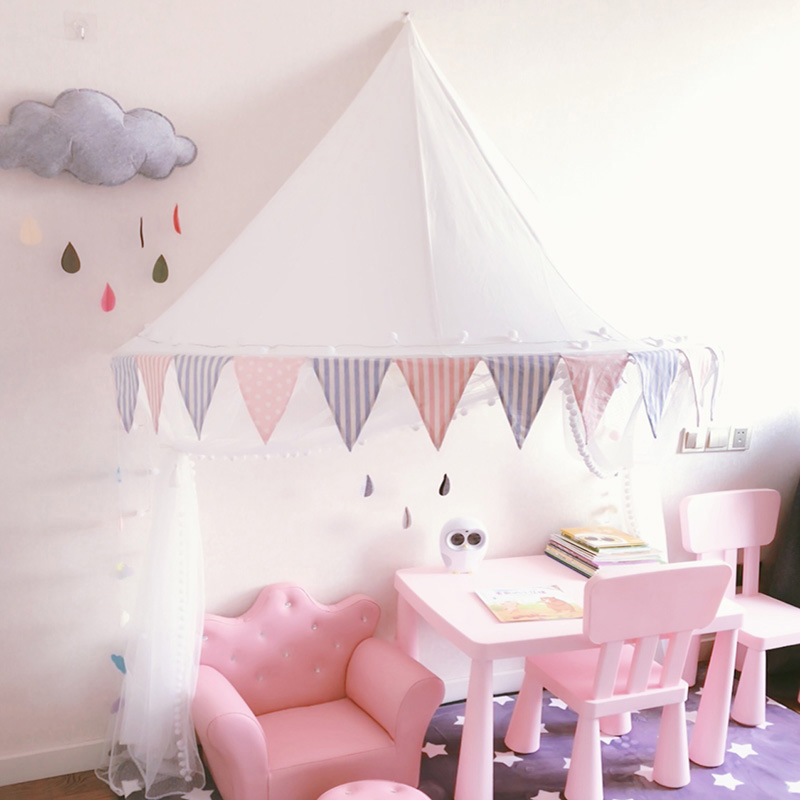 Nordic Kids Bed Canopy Mosquito Net Baby Crib Netting Bed Tent Portable Girl Princess Castle Teepee Child Play Tent House Tipi