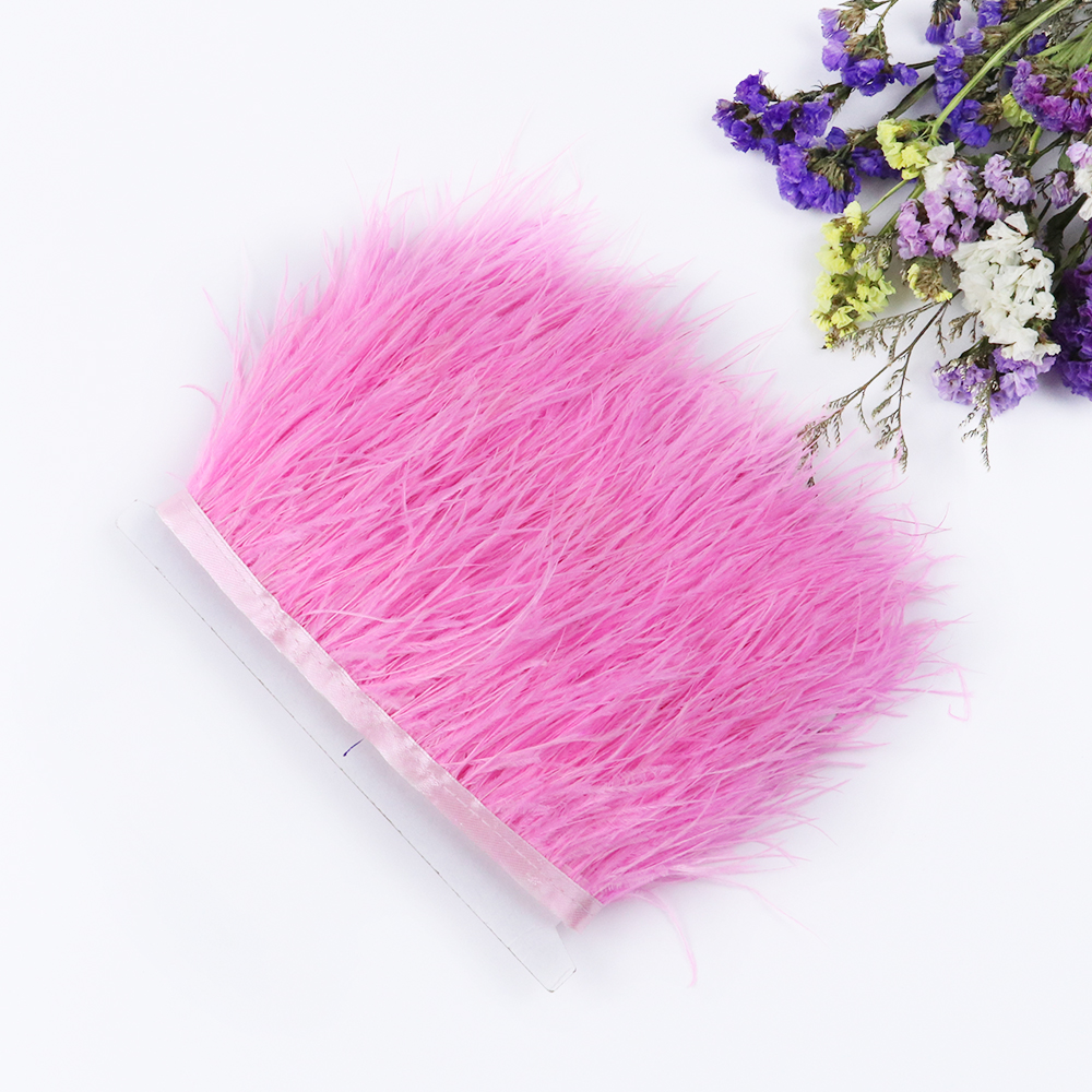 1 Meter Real Ostrich Feather Trim Fringe Height 6-8CM Feathers for Dresses Clothing Decoration Sewing Crafts Accessory Wholesale