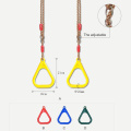 Children Plastic Trapeze Swing Bar with Plastic Gym Rings for Outdoor Fitness Toy Swing Rope Seat Garden Toy Swings