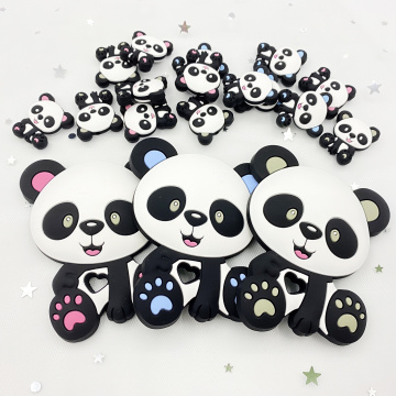 Panda Silicone Teethers Food Grade Animal Baby Teething Gift Chewing Toddler Toys Rodent Accessories Pacifier Chain DIY