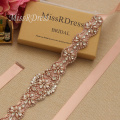 MissRDress Pearls Wedding Belt Simple Crystal Bridal Sash Rose Gold Rhinestones Bridal Belt For Wedding Evening Dresses JK806