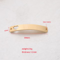 Fnixtar Hollow Heart Bend Rectangle Bar Charm Mirror Polishe Stainless Steel DIY Bracelet Connector 6*39mm 20piece/lot