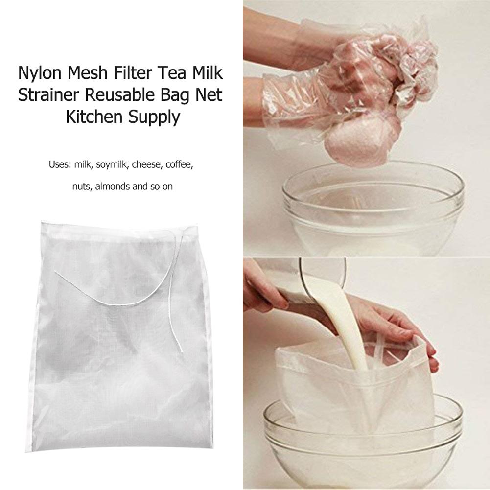 20X30cm Food Grade Nylon Filter Mesh 200/300Mesh Kitchen Oil Tea Milk Bag Strainer Fine Mesh Cold Brew Coffee Filter Fabric Bags