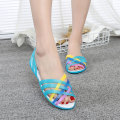 Women Sandals 2020 Hot Summer New Candy Color Women Shoes Peep Toe Stappy Beach Valentine Rainbow Clogs Jelly Shoes Woman Flats