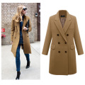 2020 Women Jacket New Mid-Length Doulbe-Breasted Woolen Coat Slim Large Size OL Trench Coat Good Quality