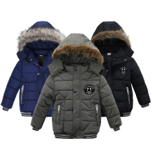 4 Color Keep Warm Boys Jacket Autumn And Winter Fur Collar Hooded Kids Jacket Casual Zipper Boy Outerwear 1-5 Years Kids Clothes